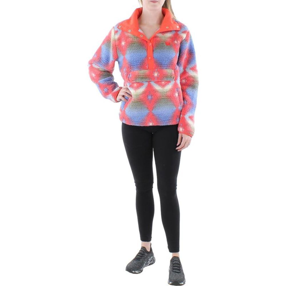 Billabong Womens Red Fleece Western Outerwear Pullover Top Coat NWOT